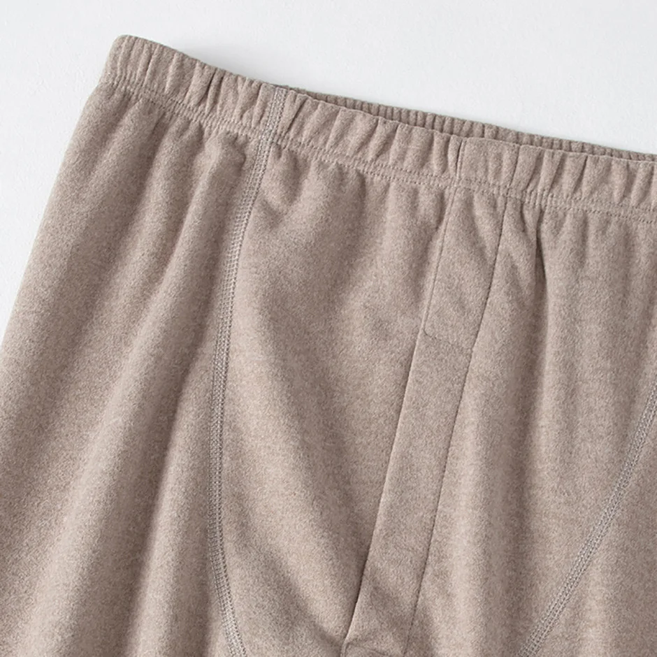 Herren Winter Thermounterwäsche-Set, Fleece-gefüttert, Slim Fit, lange Unterhosen, Rundhalsausschnitt, lange Ärmel, Basisschicht, warme Unterwäsche, Oberteil & Hose F – Detail 10