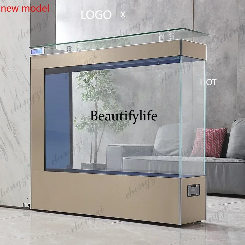 

M138 Luxury Italian Aquariums with Filter Nordic Originality Appreciate Large Fishbowl Ecological Box Pet Products