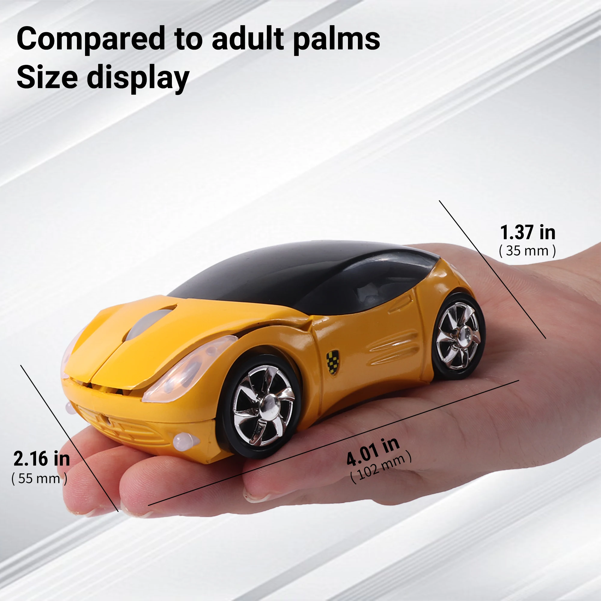 Wireless 2.4G Car Appearance Sports Car Plug And Play Long Battery Life Mouse Light Weight Symmetric Design Office Use Gift Kid
