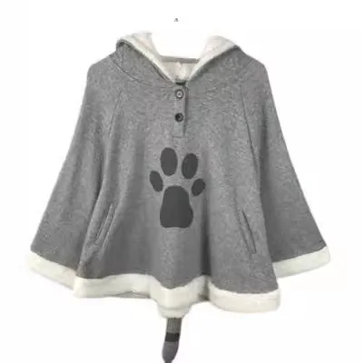 春と秋の新着猫裏庭ソフトガールマント服-2d-アニメーション猫教師パーカーコートケープ