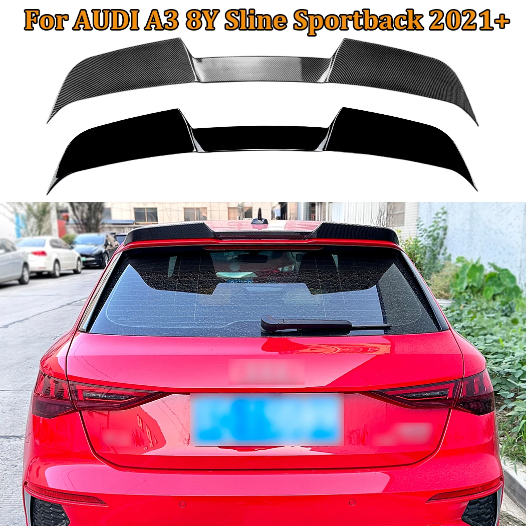 Telhado traseiro superior spoiler asa para AUDI A3 8Y Sline Sportback, spoilers, asas, adesivos, cauda, porta traseira, divisor lábio, 2021