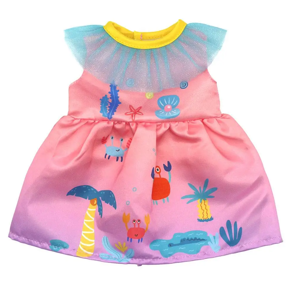 Ubranka dla lalek 18-calowych Koszulka Spodnie Sukienka z motywem kreskówkowym Akcesoria dla lalek amerykańskich Prezent na festiwal urodzinowy