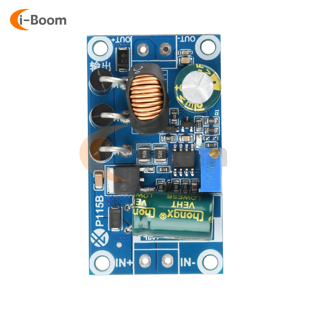 Moduł obniżający napięcie DC 10V-110V do DC 4.5-47V z zabezpieczeniem, niskim tętnieniem, wysoką precyzją i regulowanym napięciem wyjściowym.