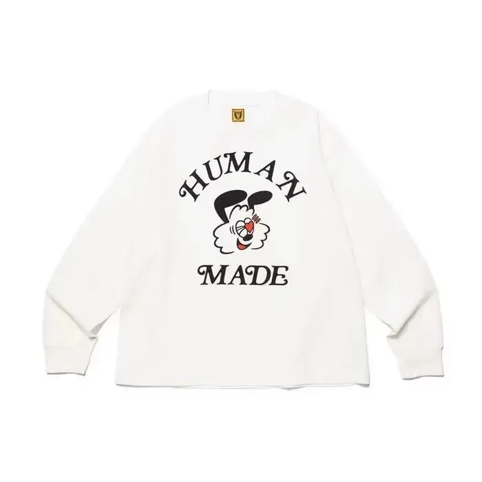 Human Made Rabbit Long Sleeve T Shirt Heart Logo Print Loose Crewneck Unisex