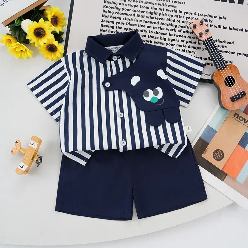 

New Summer Baby Boys Clothes Suit Children Striped Shirt Shorts 2Pcs/Sets Toddler Clothing Infant Casual Costume Kids Tracksuits