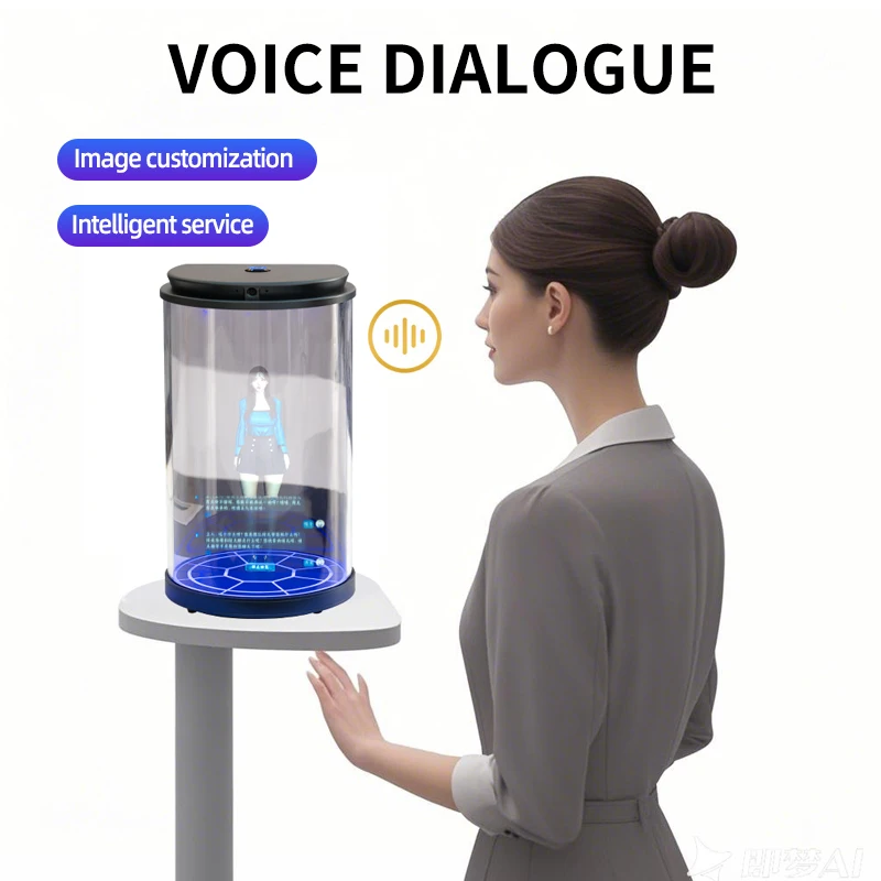 شاشة Lcd 5.5/10.1 بوصة شاشة ثلاثية الأبعاد ثلاثية الأبعاد تفاعل Ai أسطواني عرض معرض تكنولوجيا ثلاثية الأبعاد شفافة