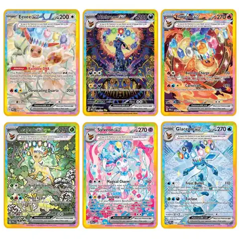 JAKA Pokemon Metal Card PRE Sylveon Umbreon Leafeon Black Flameex Charizard Anime Peripheral Game Collection Card Holiday Gift