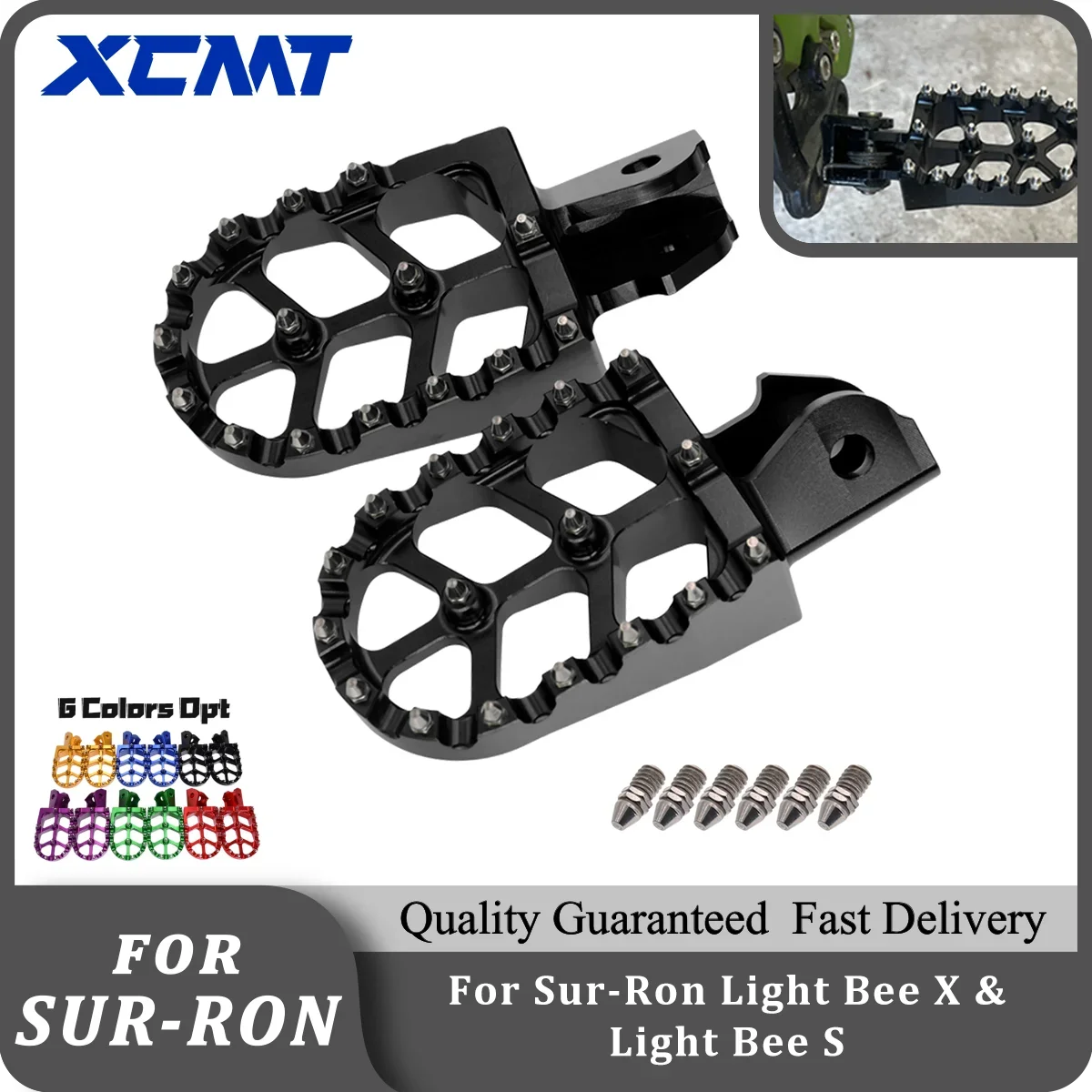 

Motorcycle Accessories Electric Dirt Pit Bike Footpegs For Surron Light Bee S X CNC Foot Pegs Rests Pedals Pad Sur-Ron Sur Ron