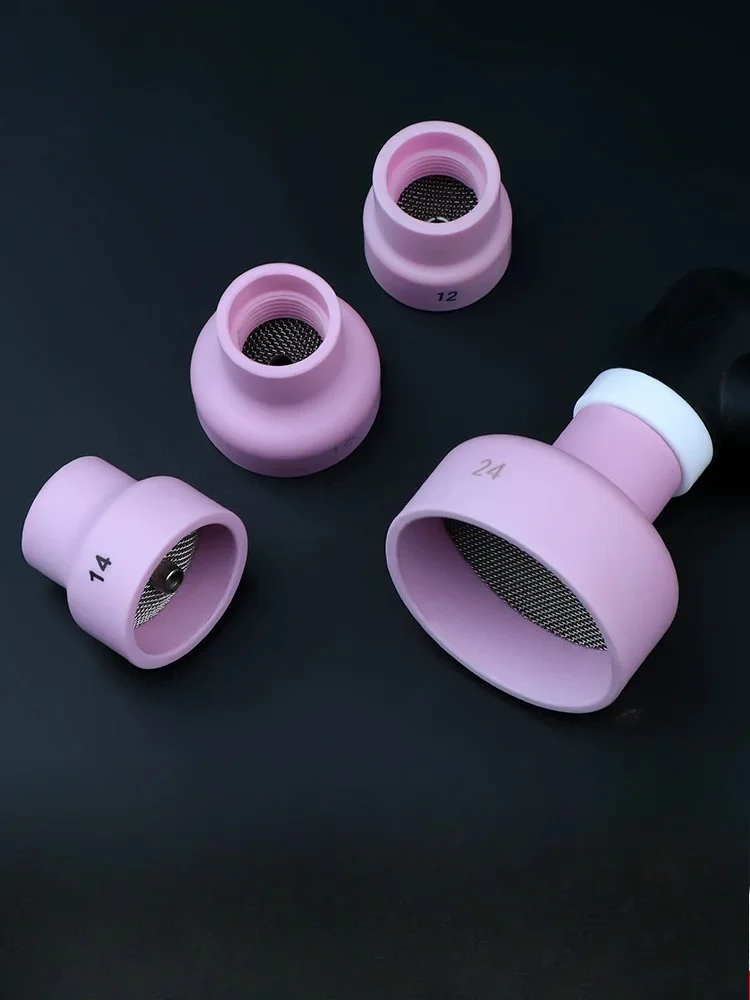 12# 14# 16# 24# TIG Welding Nozzle Flared Ceramic Cup With Filter Mesh Gas Diffuser Collet Body Gasket Welding Accessories