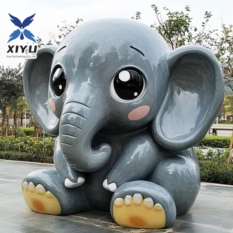 Animal Decor Safari Animals Park Decor Realistic Fiberglass Sculptures Life Size Outdoor Large Shopping Mall Decorations