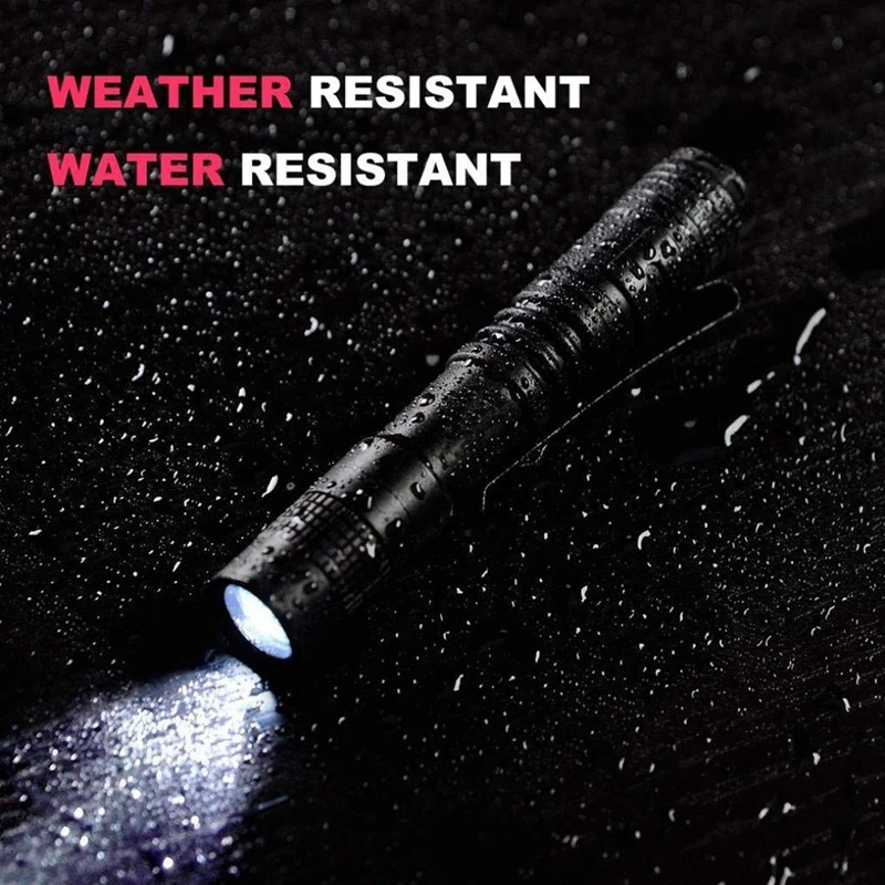 Linterna de bolsillo con Clip para cinturón, Mini lámpara LED de XPE-R3 AAA, superpequeña, 2 unidades