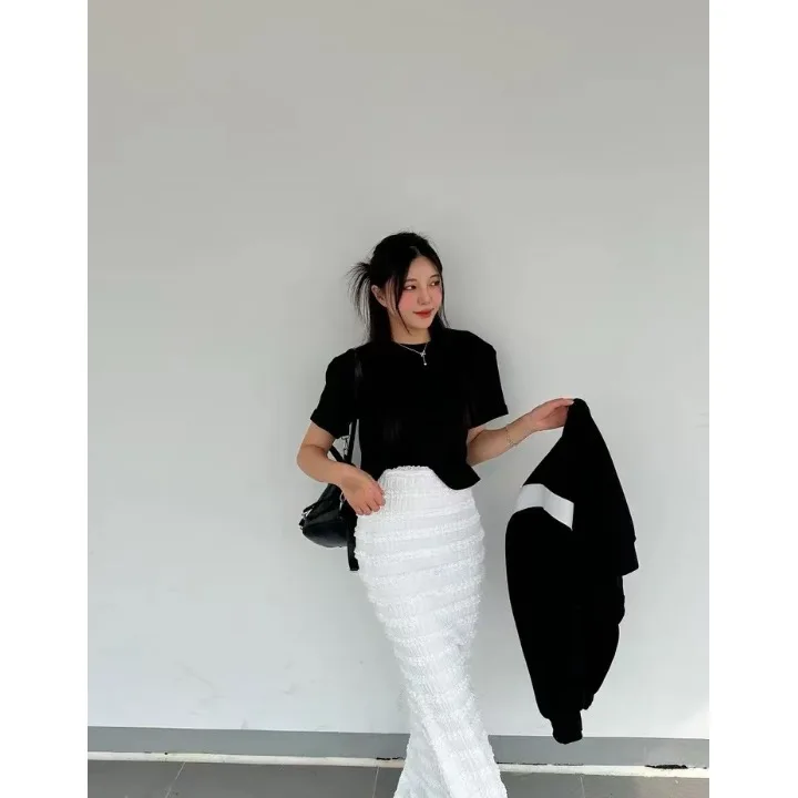 

Весенняя длинная юбка Wood ain Splice Fi Tail, женская облегающая юбка из полиэфирного волокна с высокой талией