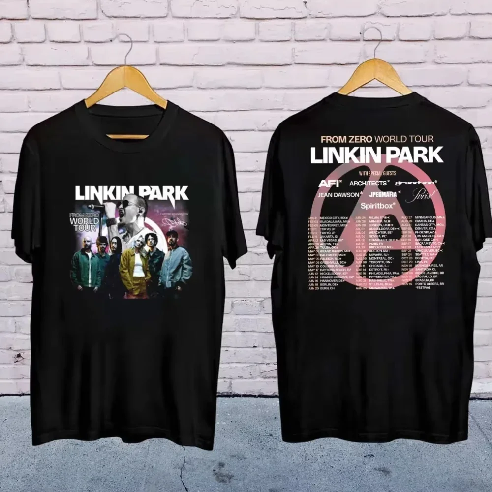 

2025 Fashion Official Men's Linkin-Park From Zero World Tour T-Shirt Women Harajuku O-Neck Short Sleeve Pop Music Shirt Fan Gift
