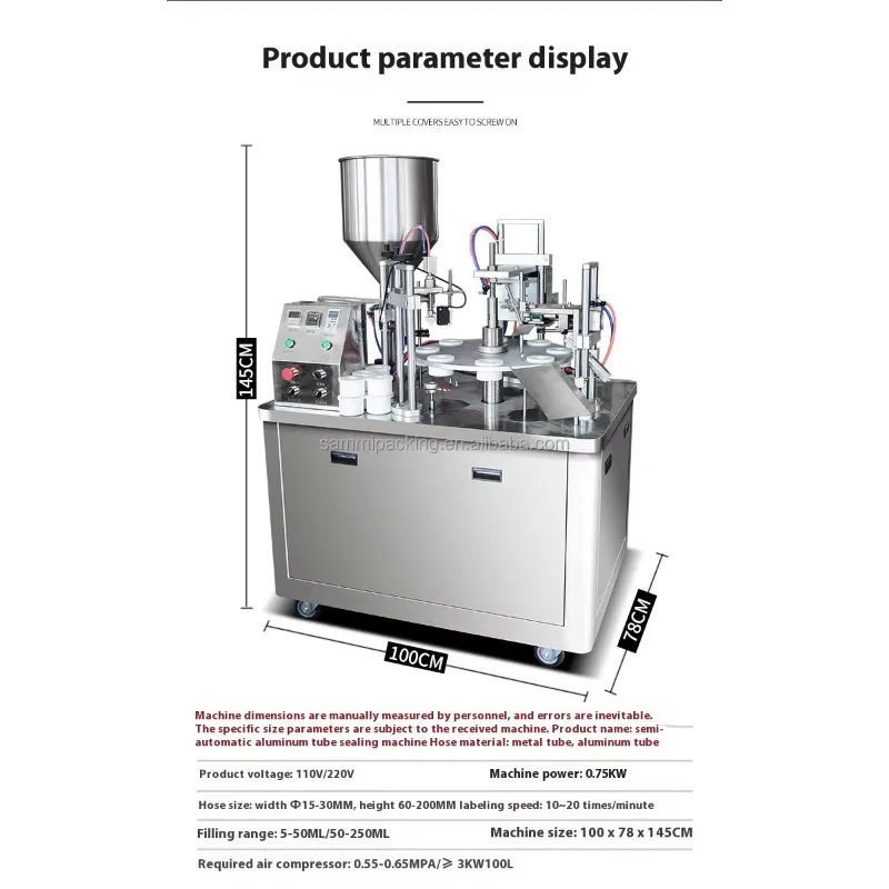 Low Price Soft Tube Filling and Sealing Machine Semi Automatic Plastic Tube Filling Sealing Machine