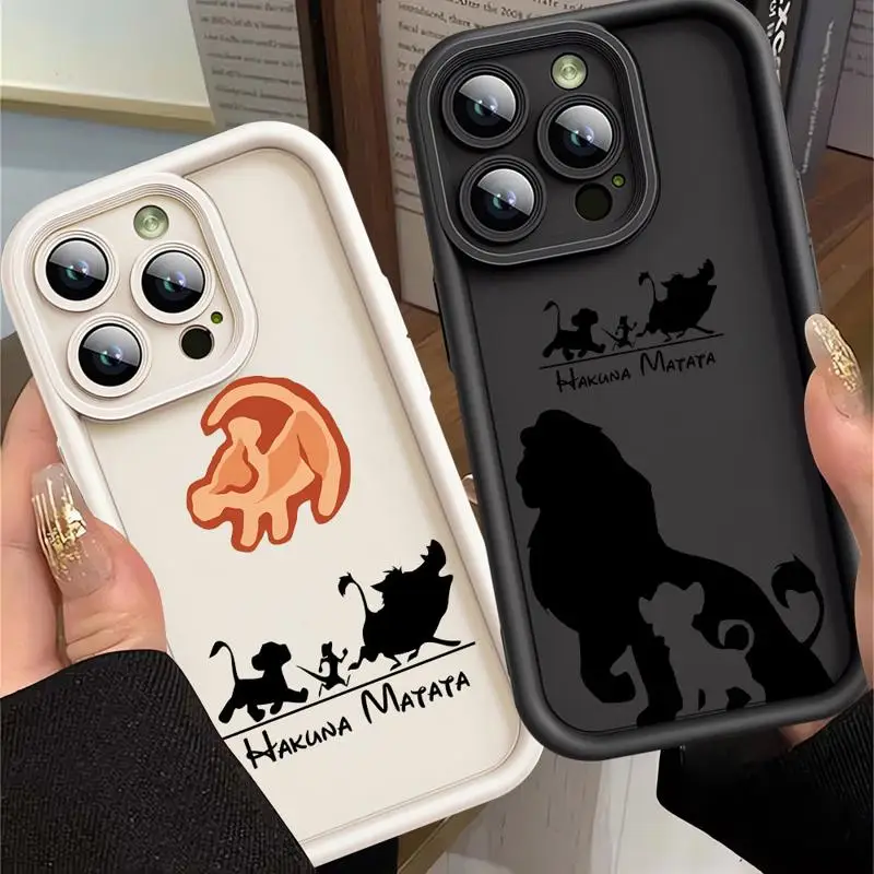 Shockproof Case For Apple iPhone 11 14 Pro Max 15 Plus 12 13 Mini XR X XS 7 8 Angel Eye Ladde Phone Cover Disney Lion King