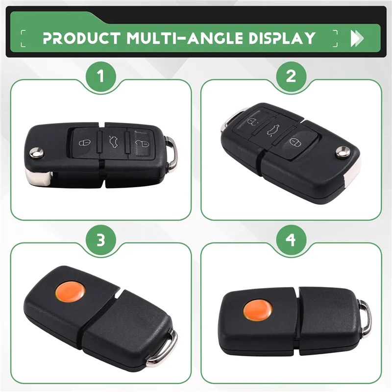 

Замена автоматического дистанционного ключа для VW B5 Flip, 3-кнопочное беспроводное программирование, поддержка SA2205 XKB520EN второго поколения XKB