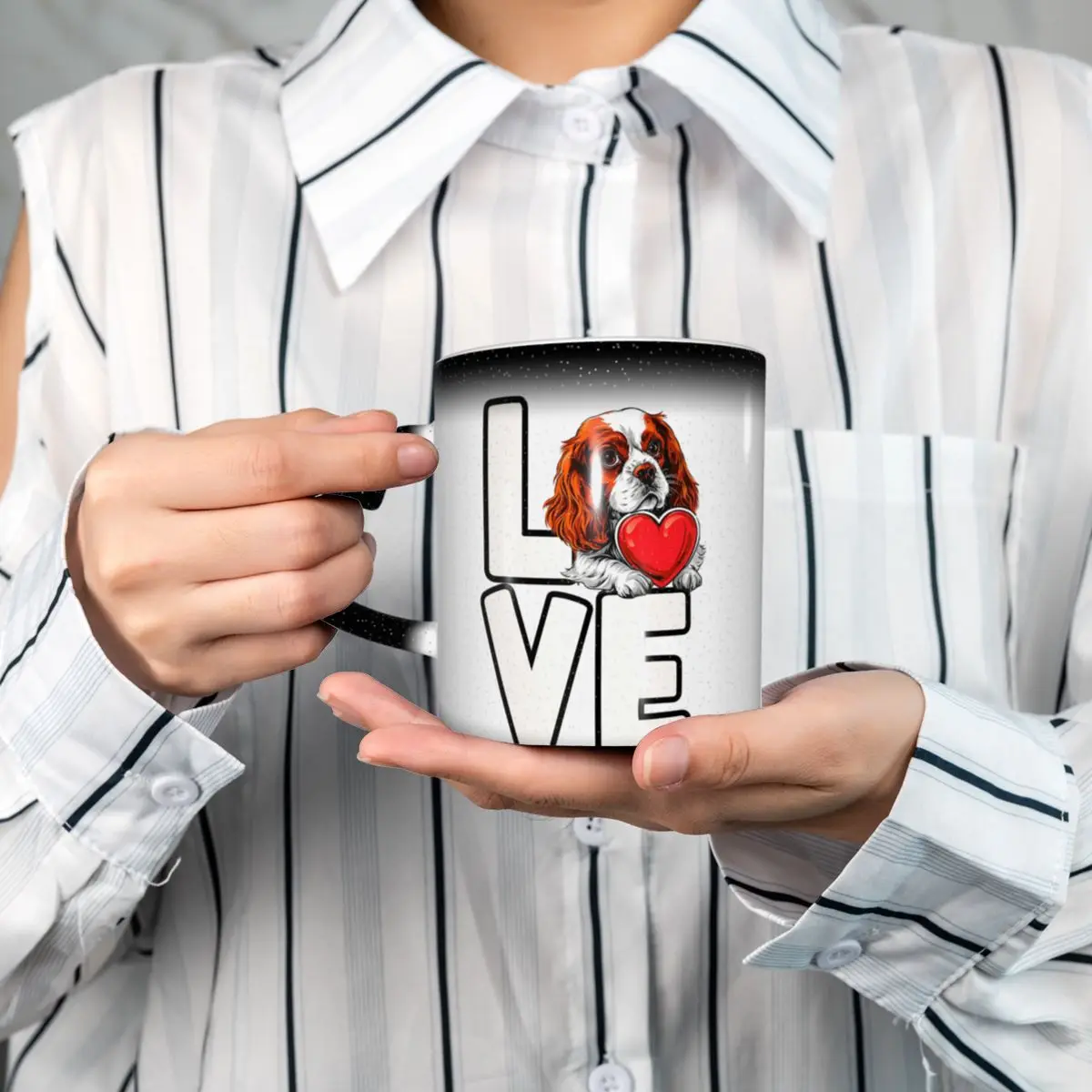 Cavalier King Charles Spaniel Dog Love Mug Funny Ceramic Coffee Cups Tea Mugs Milk Cup Drinkware Gifts for Woman Man