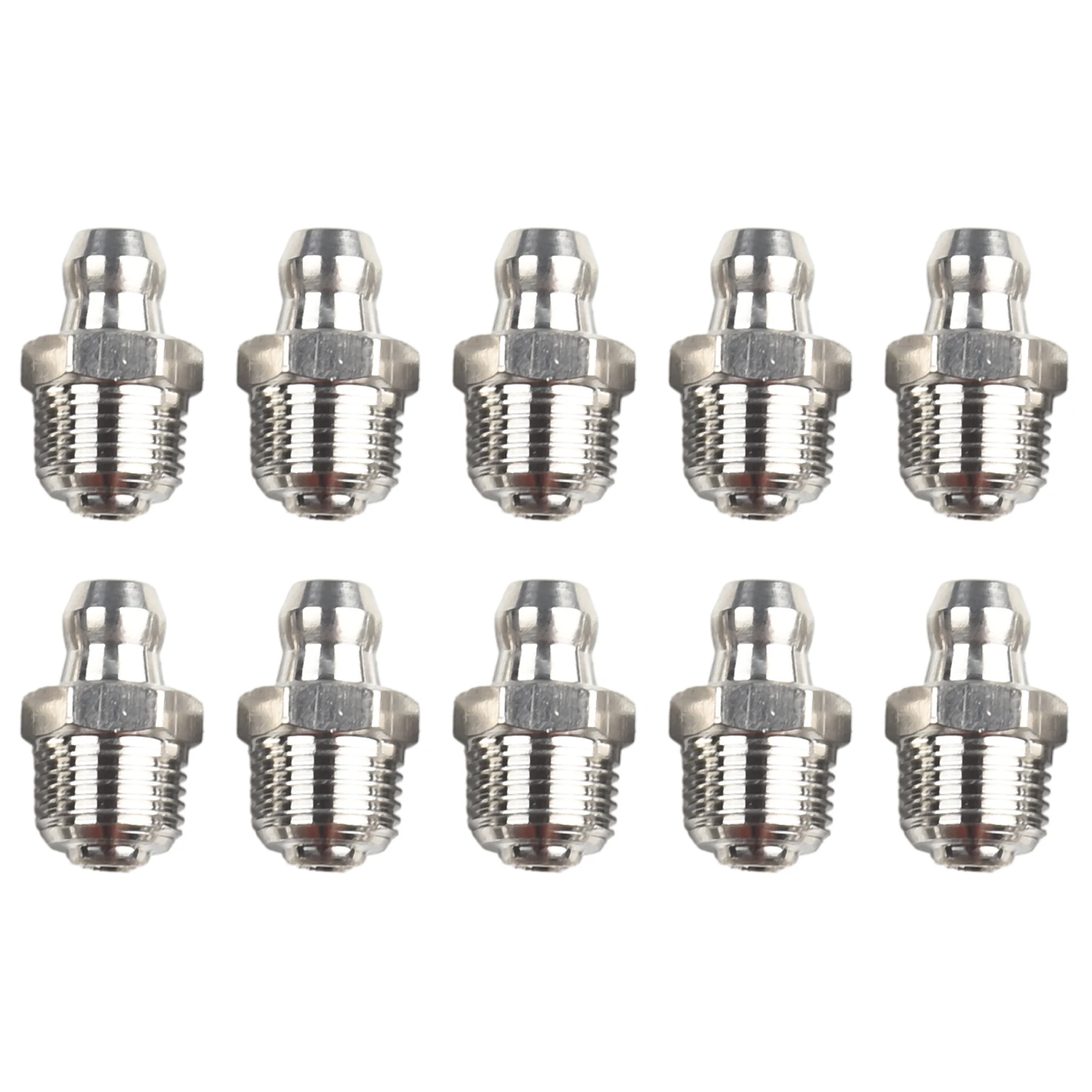 Industrial Grade Grease Fitting  201 Stainless Steel  M10 x 1mm Thread  10 Piece Set for Enhancing Equipment Performance