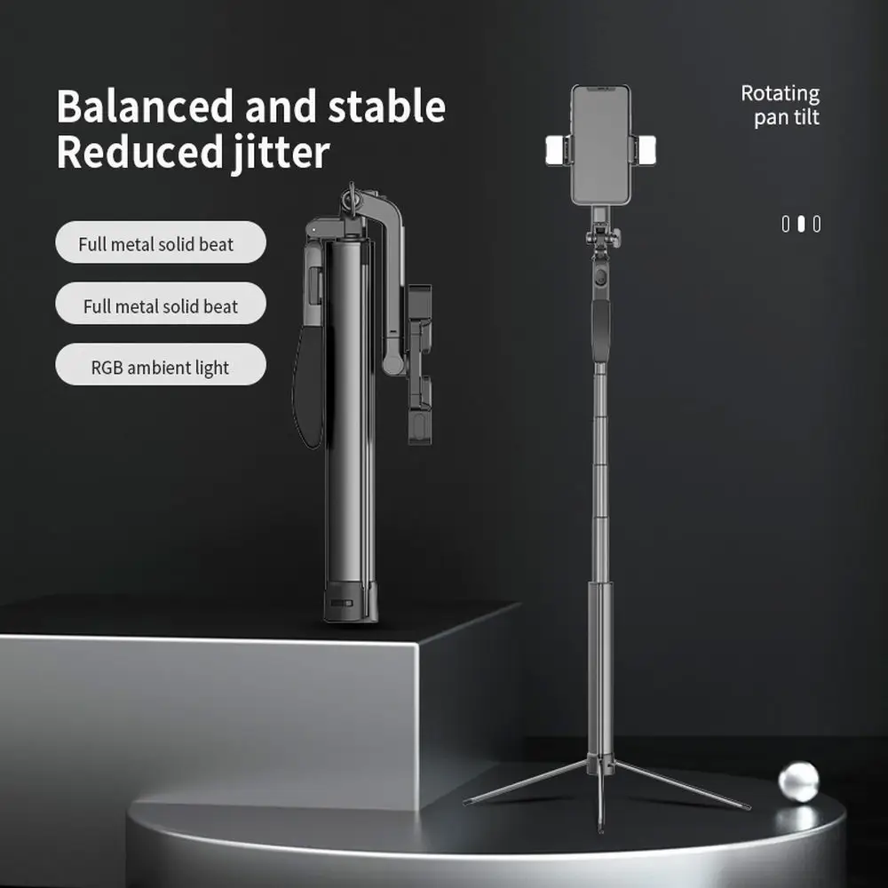 1.8M Bluetooth Selfie Stick statyw z lampką wypełniania do Xiaomi iPhone Samsung nagrywanie wideo na żywo z uchwytem na telefon