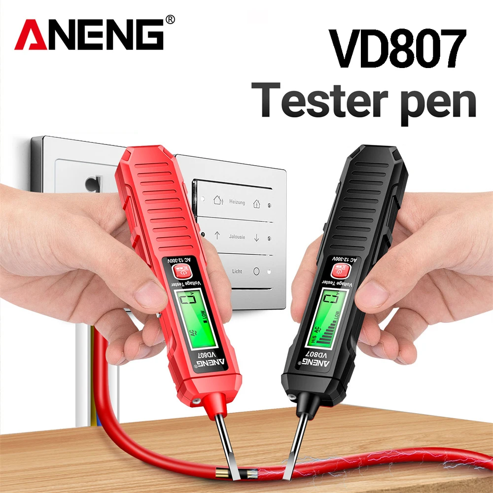 ANENG VD807 inteligentny tester indukcyjny pióro AC 12-300V Tester napięcia czujnik NCV detektor przewodów 50/60 Hz profesjonalne narzędzie dla elektryków