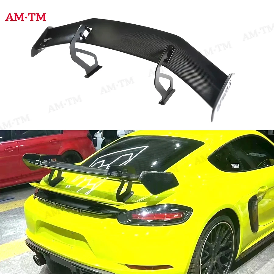 

For Porsche 718 981 987 GT4 RS Style Carbon Fiber Spoiler Rear Wing Auto Racing Car Styling Tail Lip Wing Body Kit