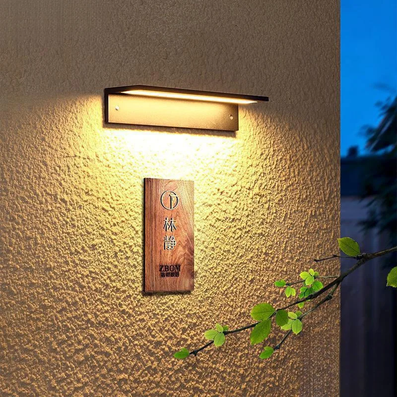 

Outdoor Modern Exterior Wall Doorway, Courtyard Entrance, Home Door Number, Wall Lamp