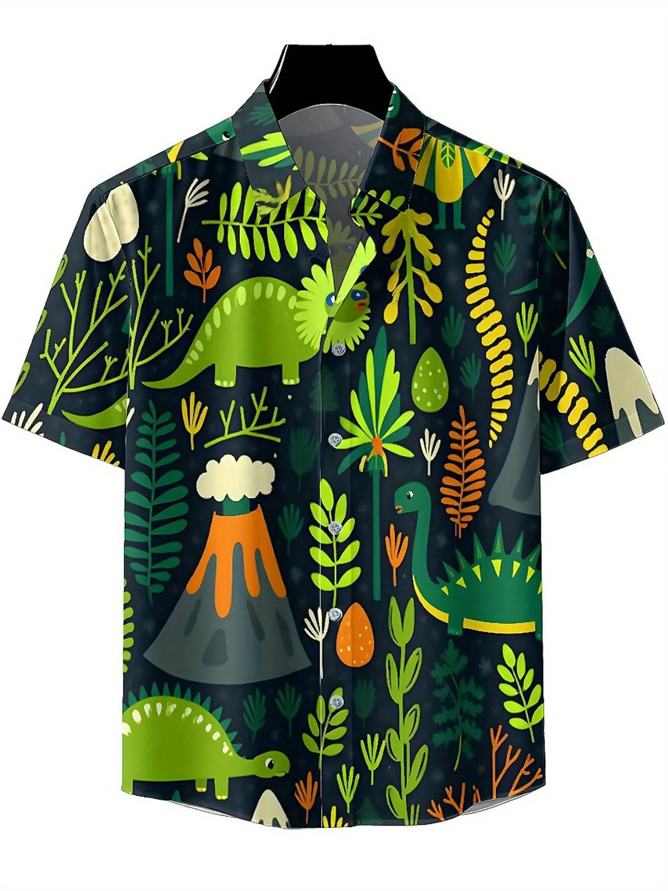 Men's Plus Size Hawaiian Shirts Dinosaur Theme pattern, Unisex Aloha Shirts,New in Summer Tops Tee,streetwear