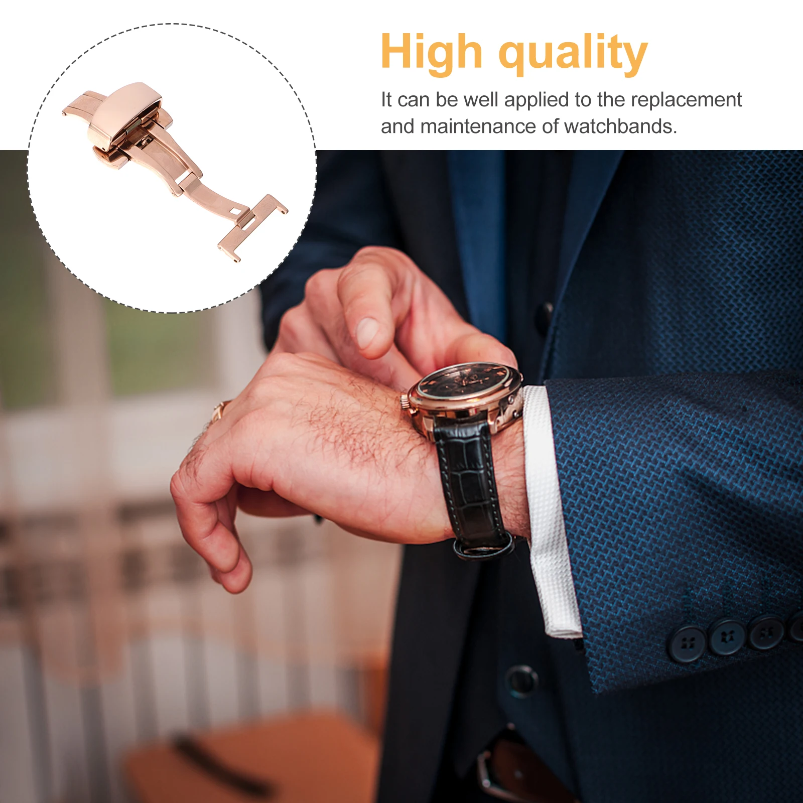 Edelstahl Schmetterling Schließe Uhr Schnalle Ersatz Langlebig Uhr Band Zubehör Für Männer Frauen Zeitmesser Upgrade Sichere