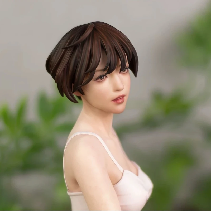 1/6 Scale 150mm High Die-Cast Resin Bust Model Kit Beautiful Asian Girl Realistic Statue with Base Unassembled and Unpainted