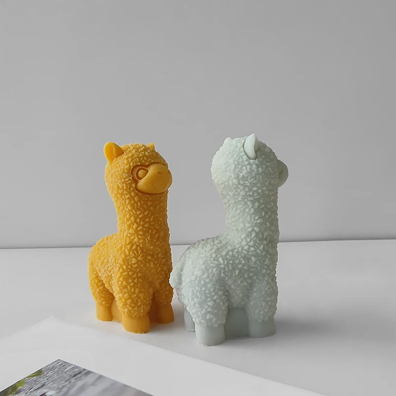 3D Alpaca Silicone Mold DIY Aromatherapy Candle Plaster Drip Gel Decoration Mould Cute Alpaca Gypsum Form Home Decor Crafts