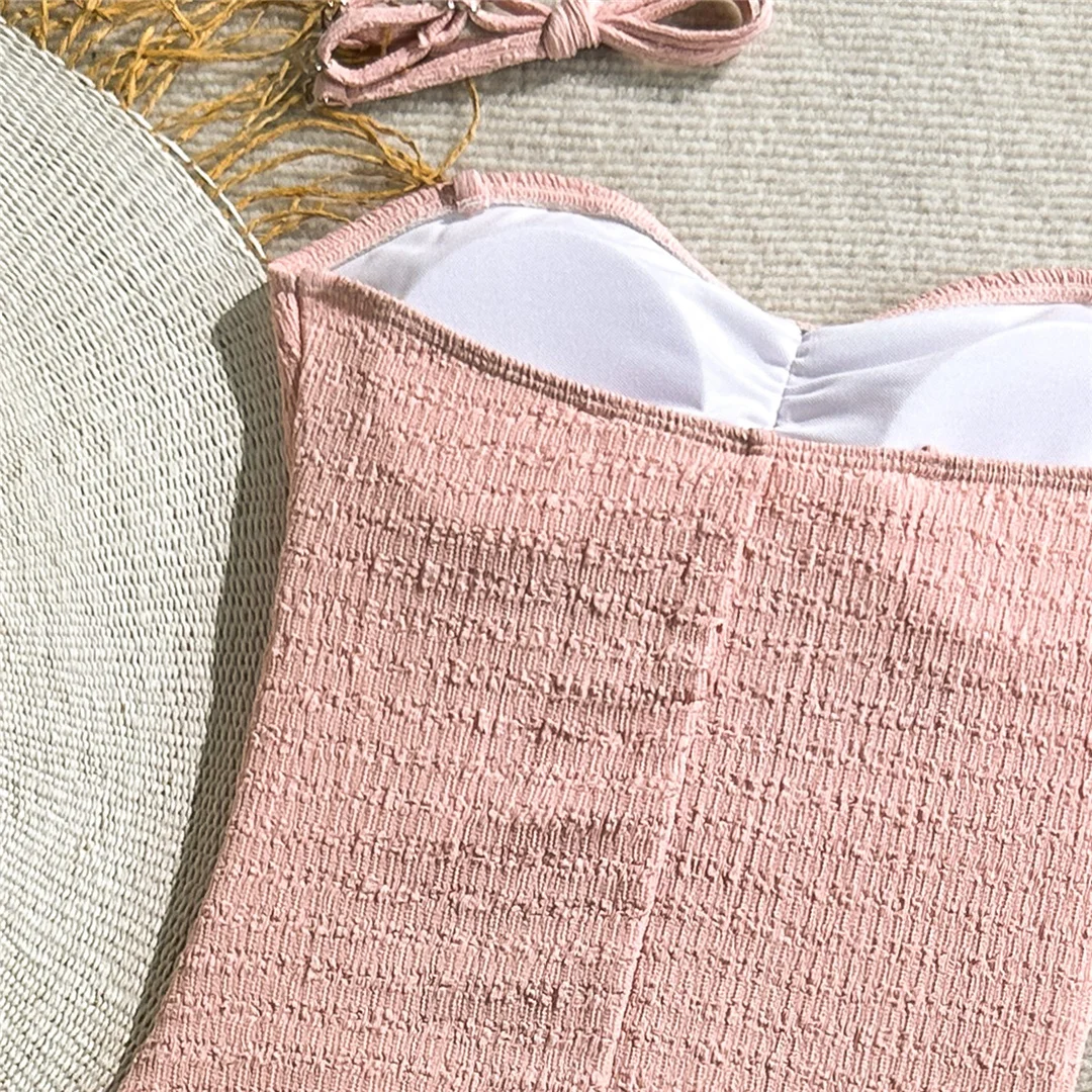 2026 Geraffter, ausgeschnittener Damen-Badeanzug, einteiliger Badeanzug, gepolsterter Monokini-Shorts-Badeanzug, Badebekleidung, Badeanzug V7824 – Detail 13