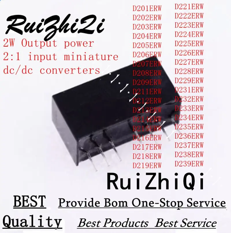 10PCS/LOT D231ERW D232ERW D233ERW D234ERW D235ERW D236ERW D237ERW D238ERW D239ERW 2:1 2W SIP DC/DC POWER CONVERTERS