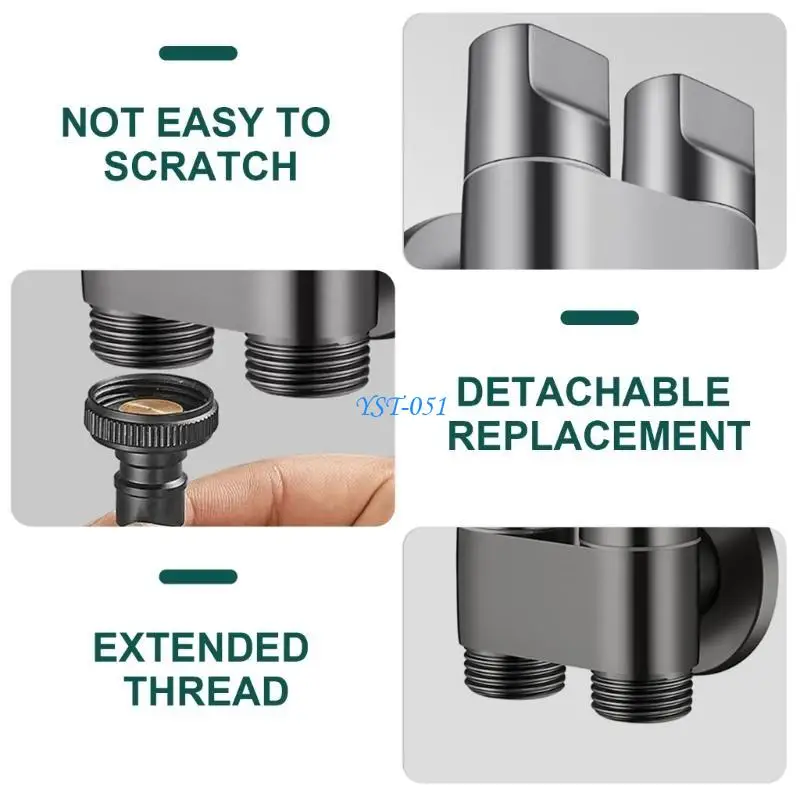 E15A G1/2 صمامات زاوية التحكم المزدوجة صنبور الغسالة المرحاض مثلثات صمامات لتنظيم المياه في المطبخ #5