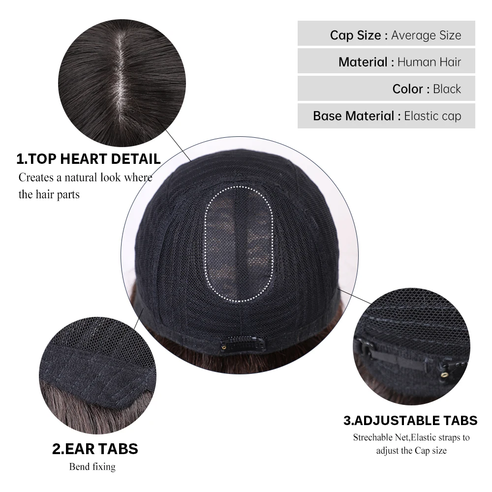 HAIRCUBE Hitam Lurus Bob Bahu Panjang Rambut Manusia Wig dengan Bang Penuh Mesin Dibuat Remy Rambut Tahan Panas Wig untuk Wanita