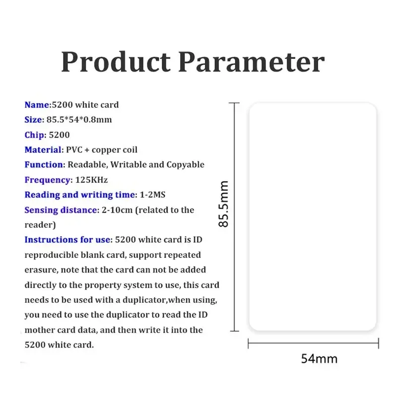 10pcs/20pcs Rewritable 125KHz RFID T5577/5200/EM4305 Blank Card Smart Access Control Key Card Read Write Program Clone Cards