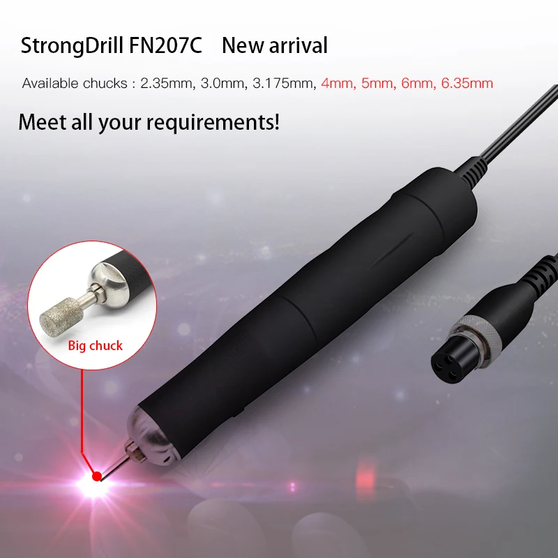 ห้องปฏิบัติการทันตกรรมติดตั้ง Micro มอเตอร์ handpiece 50000rpm เครื่องประดับฟันเครื่องขัด FN207C สูงสุด Chuck 6.35 มม.