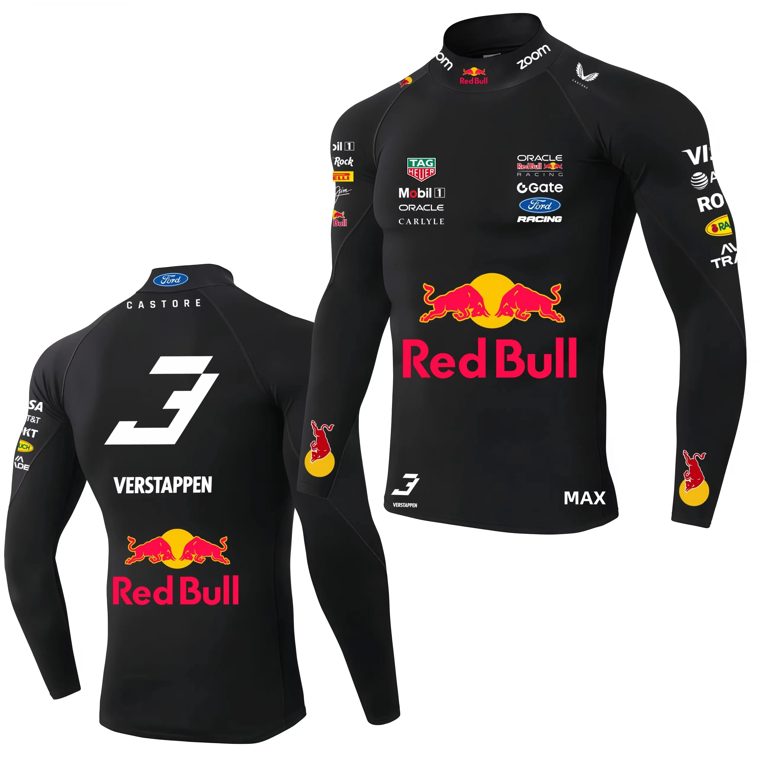 MAX Verstappen Isack Hadjar Driver T-shirt, Red Bull Racing Long Sleeve Racing Uniform, Tight Breathable Cycling Top