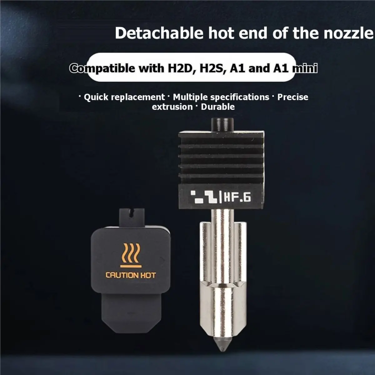 A14G For Lab H2S Hotend High Hotend for Lab H2C H2D Nozzle HF Monoblock Hardened Steel Nozzle Hotend 0.8mm
