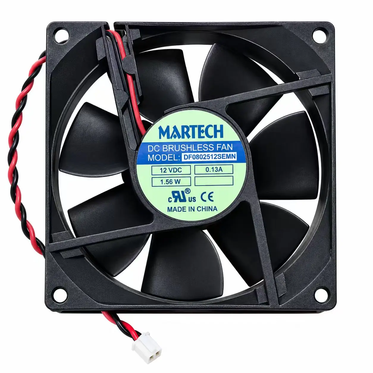 For Martech DF0802512SEMN DC 12V 0.13A 8025 80x80x25mm 2-Pin 7 Blades Quiet Server Inverter Chassis Enclosure Case Cooler Fans