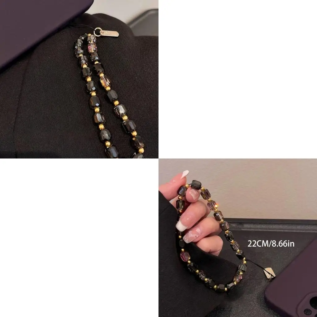  Elegant Handmade Beaded Bracelet Cellphone Strap Pendant Antilost Chain Jewelry