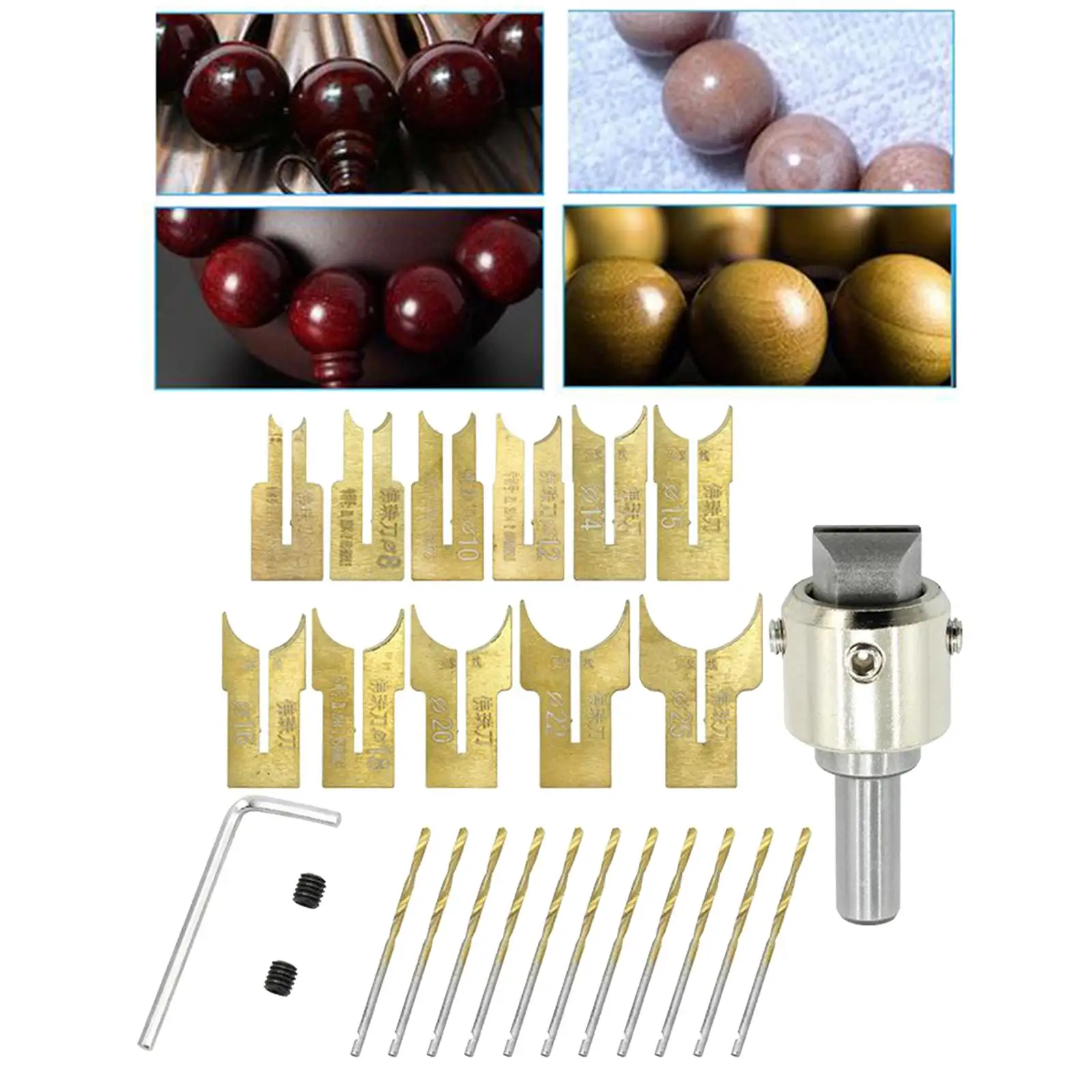 Beads Router Bit Drills Set Carbide Wood Carving Tools Woodworking Blade for DIY Jewelry Making and Crafts