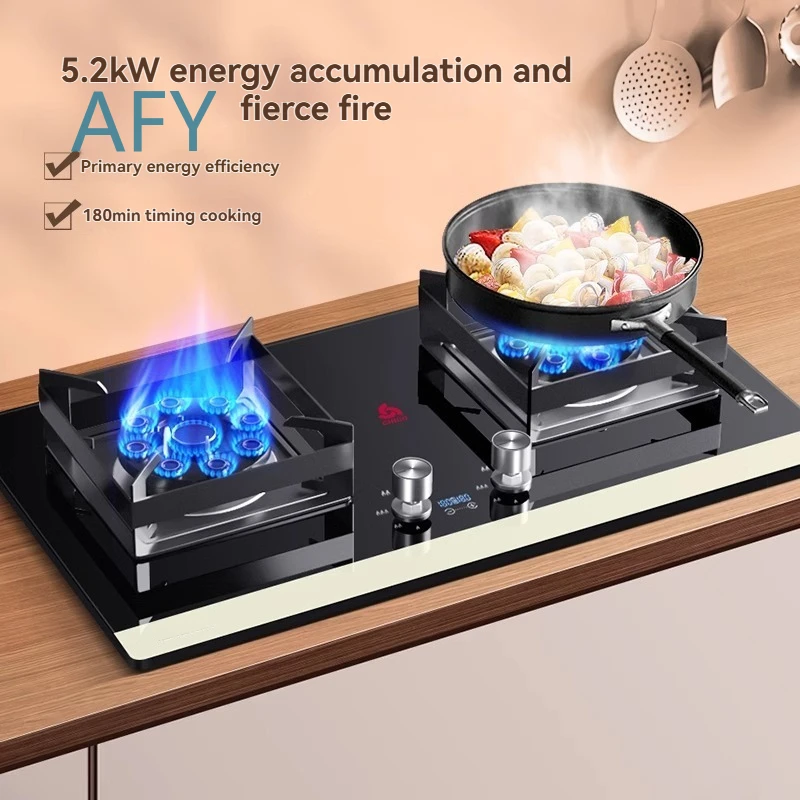 Natural Gas Cooking Stoves for Household Use Embedded Liquefied Petroleum Gas Double Burner Cooktops for Kitchen Renovation