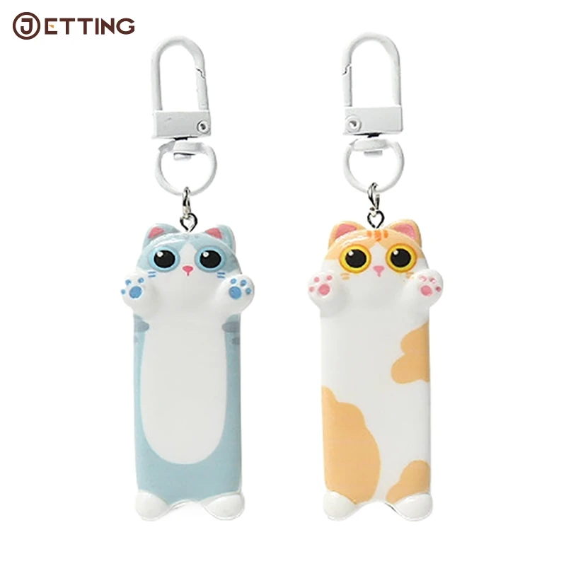 Cartoon Cute Cat Keychain Kawaii Animal Keyring Sweet Resin Key Holder Lovely School Bag Purse Pendant Couple Gifts