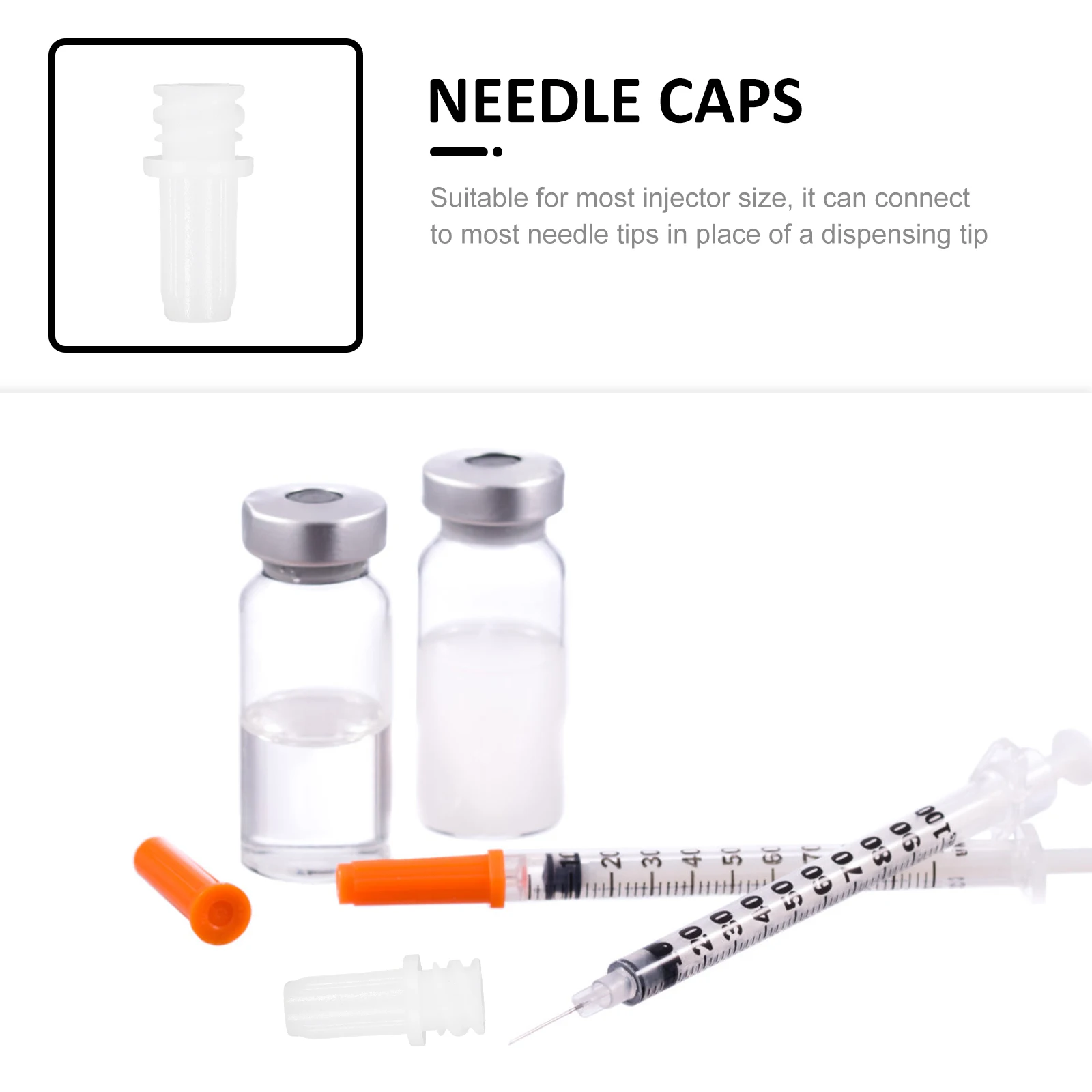 

30pcs Injector Tip Caps Syringe Sealing Covers Plastic Injector Needle Caps Universal Fit Luer Lock Needle