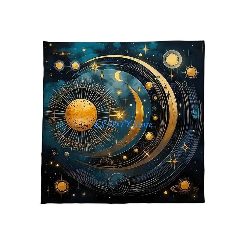 G6DE Tarots Reading Tarots Table Altar Cloth Mysterious Board Game Mat Pendulums Divinations Tablecloth Board Game Card Pad