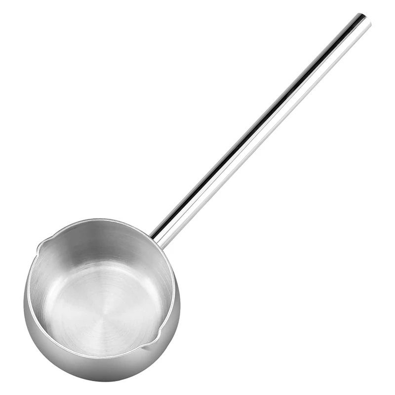 Mini Butter Warmer With Long Handle Induction Milk Warmer Pot Small Saucepan SUS316 Tri-Ply Stainless Steel (300Ml)