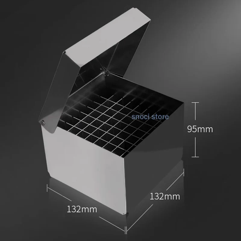 صندوق الفريزر أنبوب التجميد مختبر تجربة صندوق ل 2 مللي/5 مللي صندوق فريزر كريوتيوب من الفولاذ المقاوم للصدأ مع ثقب النيتروجين السائل ، 81 ثقوب #6