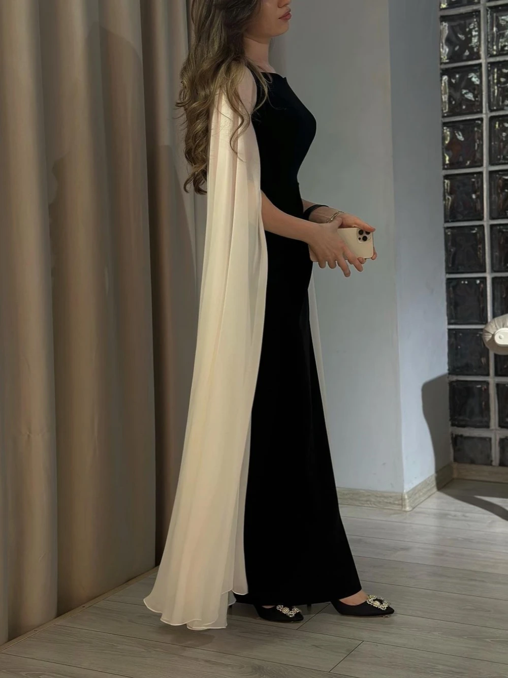 Saudi Arabia Square Neck Evening Dresses Simple Straight Dress For Bride Graceful Floor-length Bridal Gown Vestido De Novia