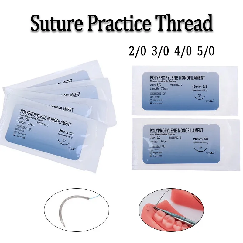 10Pcs Polypropylene Monofilament Suture Wire Medical Students Surgical Practise Kit