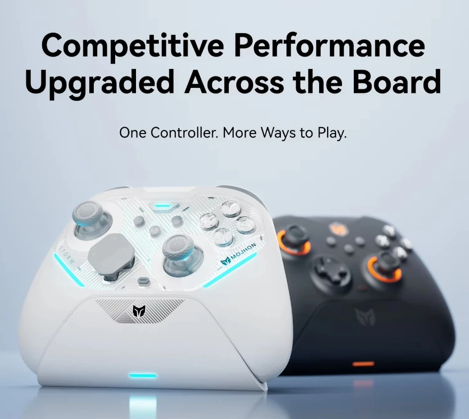 BIGBIG Won Gale 2 Storm Game Controllers -Black White -Support Wired,2.4G Bluetooth Connection For Switch 1/2, PC iOS Android